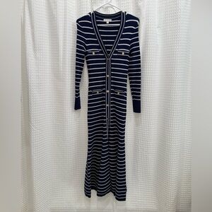 J Crew Navy Striped Knit Dress XS